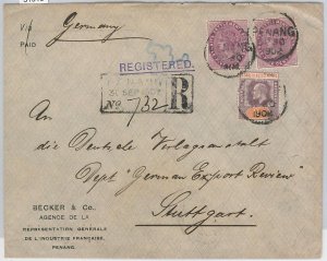 51919 - Malaysia STRAITS SETTLEMENTS  - POSTAL HISTORY - Mixed franking on cover