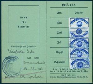 Germany 1933 VDA Membership Booklet 5 Revenue Stamps 76397