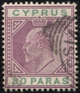 CYPRUS 1904 Sc 51 Used KE 30 paras VF, part Nicosia cancel