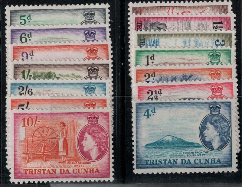 Tristan da Cunha 1954-1958 SC 14-27 Mint SCV $70.00 Set