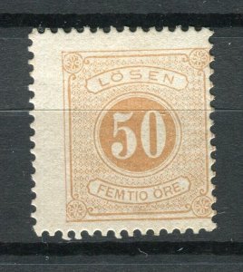 SWEDEN; 1874 early classic Postage Due Perf 13 issue mint 50ore. value