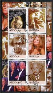 Angola 2000 CTO Legends Woody Allen Barbra Streisand Einstein 6v M/S Stamps