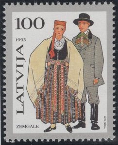 Latvia 1993 MNH Sc 347 100s Zemgale Traditional Costumes