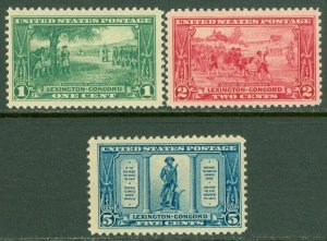 EDW1949SELL : USA 1925 Scott #617-19 Very Fine-Extra Fine, Mint NH. Catalog $36.