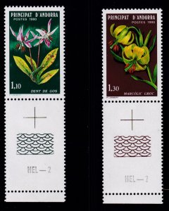 Andorra French  1980 Protection of Nature  FLOWERS  Scott 281-282 VF/NH(**)