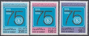 KUWAIT Sc # 1244-6 CPL MNH SET of 3 - 75th ANN INT'L LABOUR ORGANIZATION (ILO)