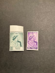 Stamps Malaya-Perak Scott #99-100 never hinged