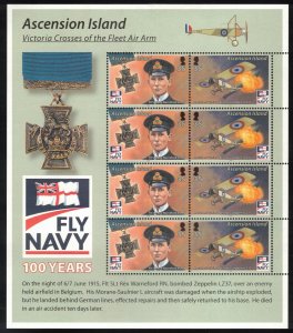 ASCENSION 2009 Naval Aviation Sheets; Scott 971-74, SG 1034-41; MNH