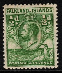 FALKLAND ISLANDS SG116 1929 ½d GREEN MTD MINT