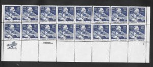 #1950 MNH Plate Block Strip of 16.