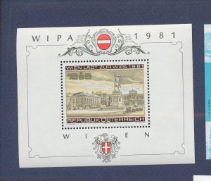 AUSTRIA - Scott B345 - MNH S/S - WIPA Philatelic Exhibition - 1981