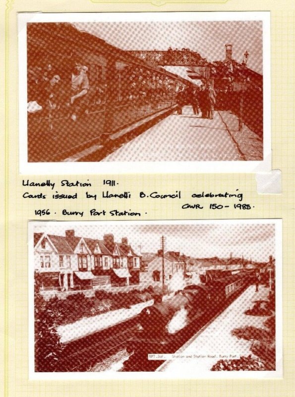 GB Wales GWR RAILWAY Cards{2} Llanelly Station Burry Port (1985) {samwells}RL118 