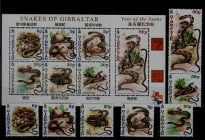 Gibraltar 864-70A MNH Year of snake SCV17