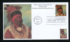 US 3236k American Art - White Cloud Chief Iowas UA Mystic cachet FDC