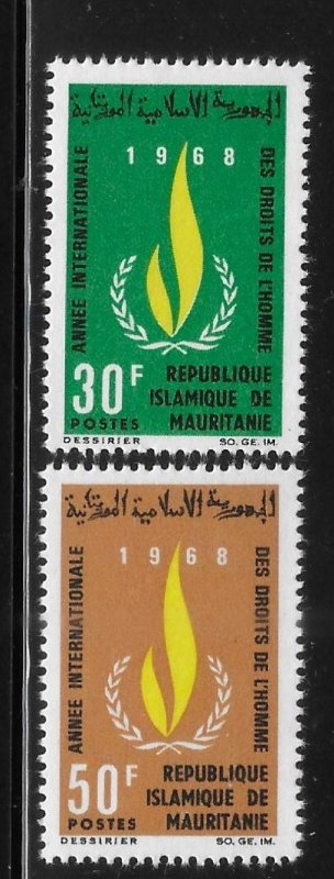 Mauritania 1968 International Human Rights Year Sc 244-245 MNH 2229