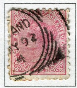 NEW ZEALAND; 1880s-90s classic QV Side Facer issue fine used 1d. value