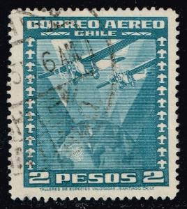 Chile #C40 Two Airplanes over Globe; Used (0.25)