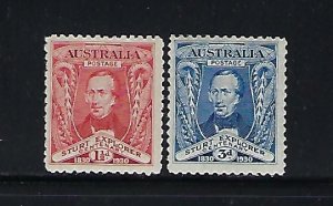 AUSTRALIA SCOTT#104-105 CAPT CHARLES STURT SET- MINT NEVER HINGED