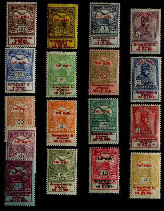 #B18-B34 Hungary - Semi-Postal Stamps of 1913 Surcharged (MLH)