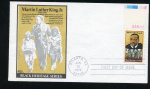 US 1771 Martin Luther King UA Bazaar cachet FDC