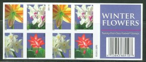 UNITED STATES FOREVER WINTER FLOWERS CPL IMPERF BOOKLET MINT NH