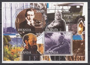 Rwanda, 2001 Cinderella issue. 1900 sheet. inventor, Opera Singer, Artist. ^