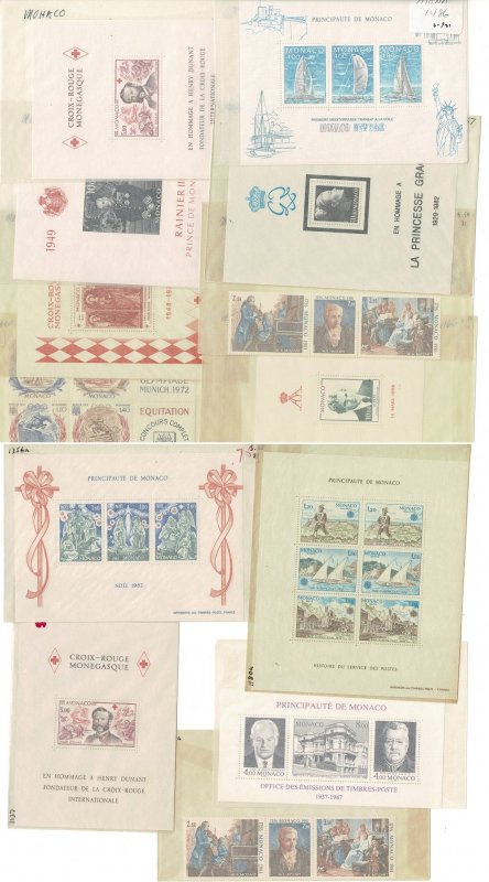 Monaco MNH souvenir sheets hoard batch 3