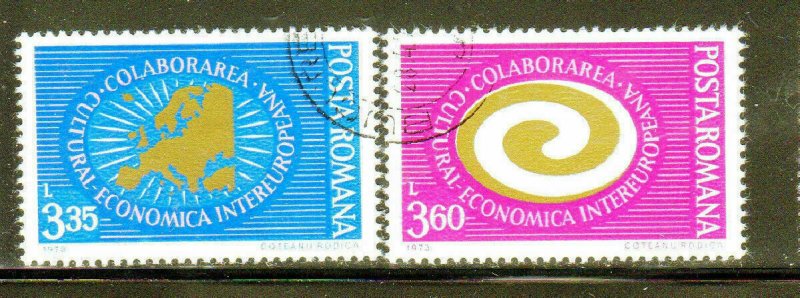 ROMANIA #2327-2328  1972   INTER-EUROPEAN CULTURAL   MINT  VF NH  O.G  CTO  a