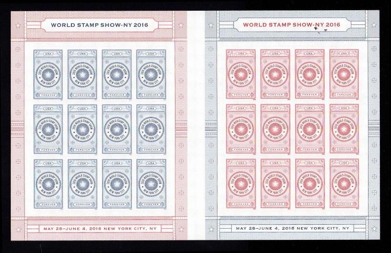 # 5062-5063 World Stamp Show NY Forever Sheet 2016MNH