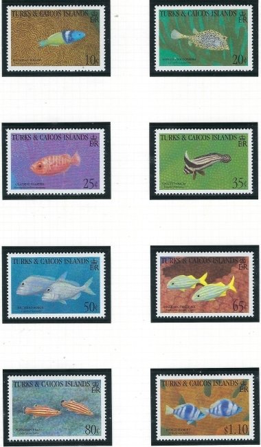 Turks and Caicos 1055-62 MNH 1993 Fish (ak5501)