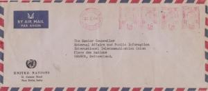 India 25p+25p+25p+25p Meter 1964 Queensway P.O., Unic. D-264 Airmail to Genev...