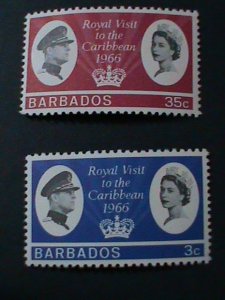 ​BARBADOS-1966 SC# 285-6 ROYAL VISIT MNH-VF-LAST ONE WE SHIP TO WORLDWIDE