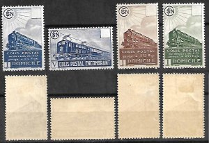 FRANCE RAILWAY PARCEL POST STAMPS.  WW II, 1943/1944. MLH