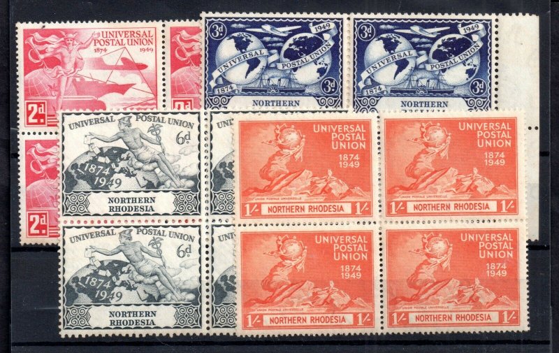 Northern Rhodesia 1949 UPU MNH block set WS16503