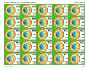 2020 MALI - SET OF 5 SHEETS 25V - STRUGGLE AGAINST PANDEMIC JOINT ISSUE - MNH-