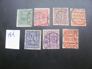 GERMANY 1920 USED MI. 16-22  OFFICIAL SET VF/XF 18 EUROS (184)