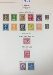 MOMEN: US STAMPS # 704-719 1932 MINT OG H COLLECTION LOT #12511