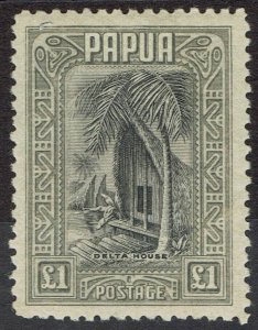 PAPUA 1932 DELTA HOUSE £1 