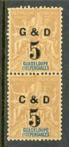 Guadeloupe 1900 French Colony 5¢/30¢ Brown SG #53 & 53a MNH D944