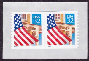 Pair 32c Linerless Flag US 3133   MNH  F-VF