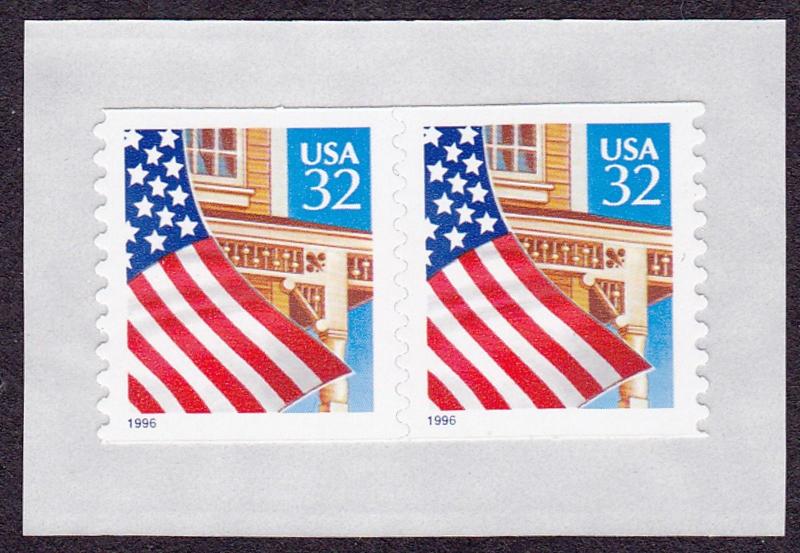 Pair 32c Linerless Flag US 3133   MNH  F-VF