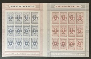U.S. 2016 #5062-3 Sheet, World Stamp Show, MNH.