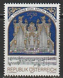 1996 Austria - Sc 1700 - MNH VF - 1 single - Anton Bruckner, Composer