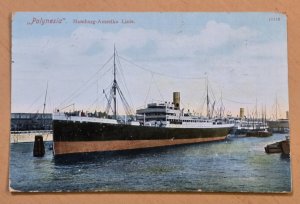 1915 POLYNESIA Hamburg America Line WW1 Imperial German Feldpost Postcard