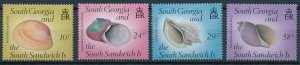 [BIN4108] South Georgia 1988 Shells good set of stamps very fine MNH