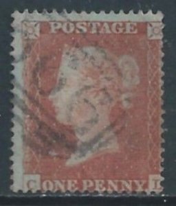 Great Britain #9 Used Queen Victoria 1p Red Brown, Re-Engraved