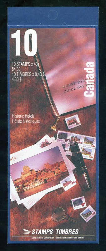 Canada 1471a MNH, Historic Hotels Complete Booklet from 1993.