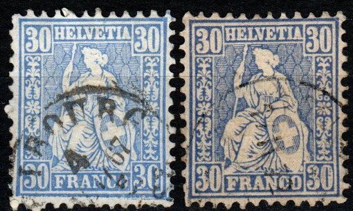 Switzerland #56, 56a  F-VF  Used CV $286.00 (X3952)