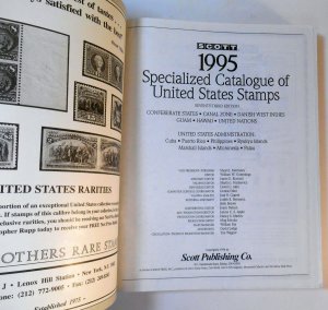 1995 U. S. Scott Specialized Catalog 695 pages, indexed, new condition 