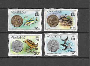 FISH - ASCENSION #355-8 COINAGE MNH